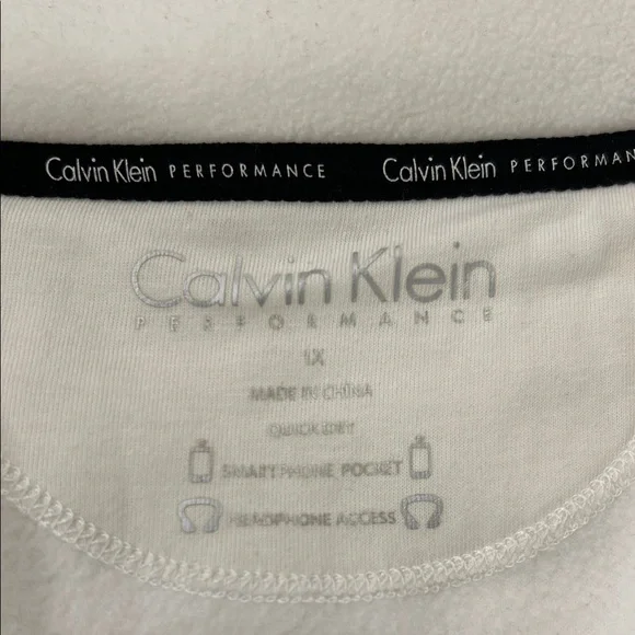 Calvin Klein Performance Women's 1X Full-Zip Hooded Fleece Jacket Winter White - Picture 5 of 13